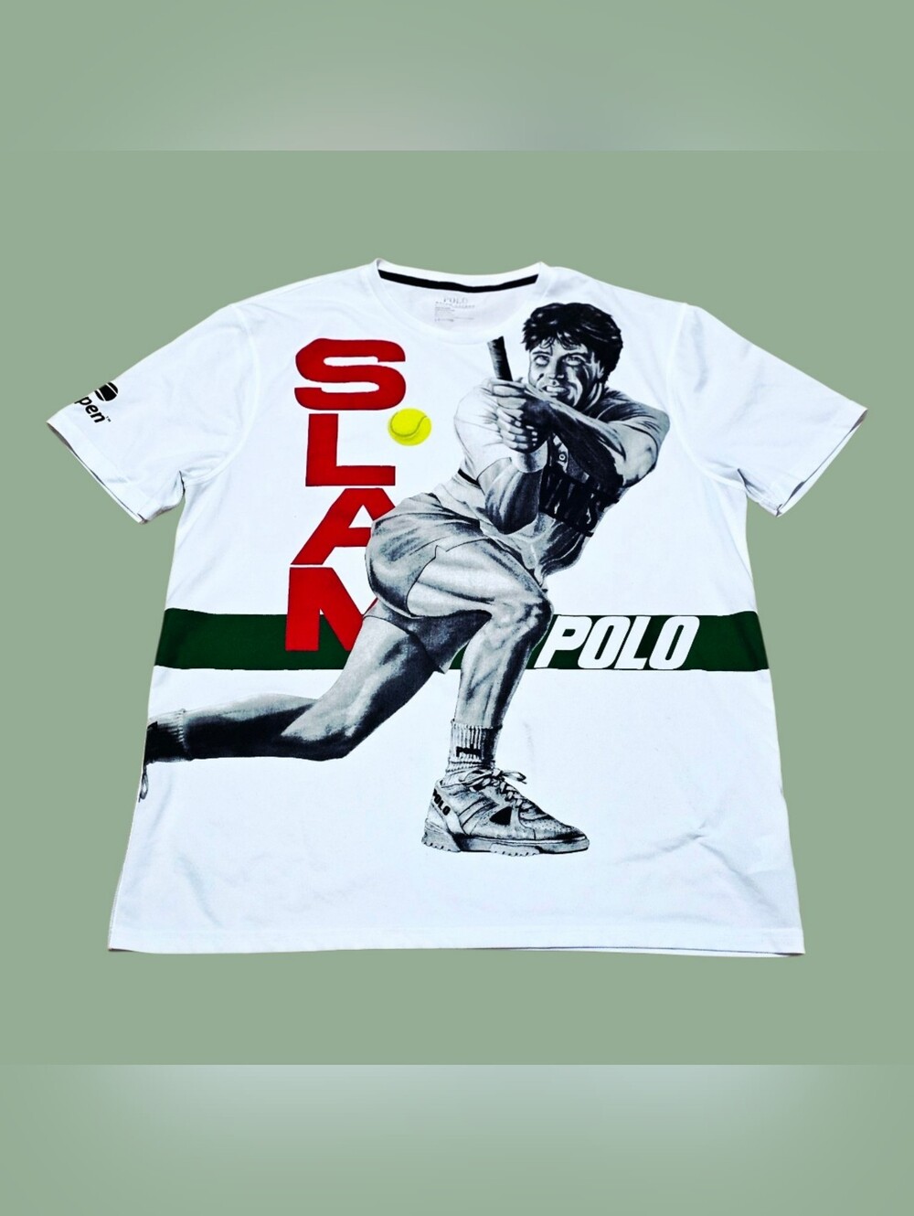 Polo by Ralph Lauren SLAM Graphic Tennis Print Men's T-Shirt - White